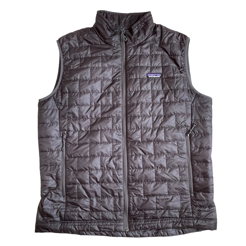 Patagonia Men’s Nano Puffer Vest Jacket Size L Forge Grey Lightweight Full Zip - Picture 4 of 11